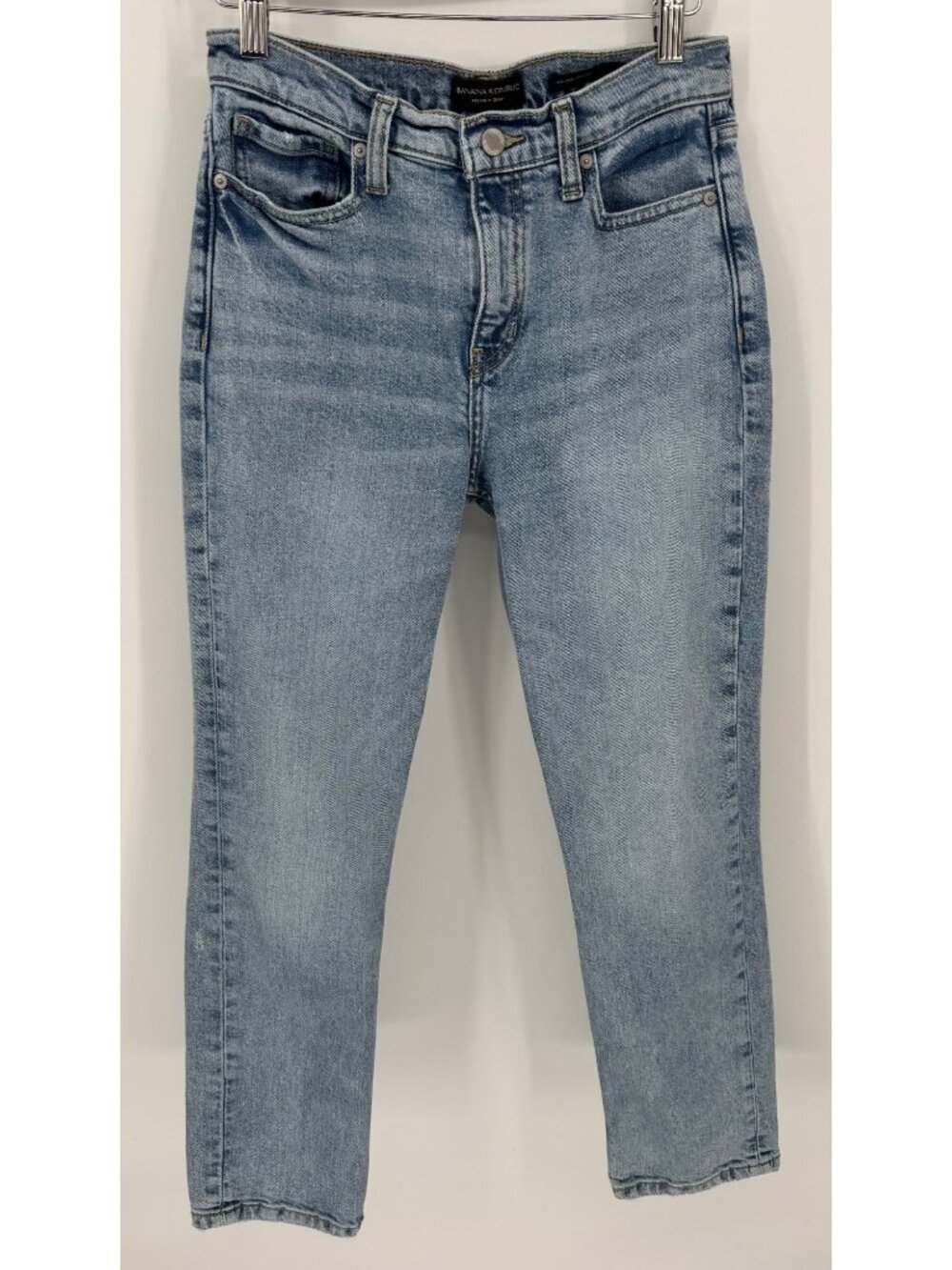 Banana Republic Womens Light Wash High Rise Straight Leg Denim Jeans Size 26